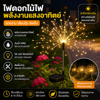 โซล่าเซลล์ LED 120/150 ดวง ไฟตกแต่งสวน กันน้ำ IP65 ประหยัดไฟ คริสต์มาส ปีใหม่ ติดสนาม กลางแจ้ง