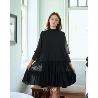 TheLoopBangkok| Whitney dress เดรสทรงปล่อยพรางหุ่น ผ้าพริ้ว มีสายผูกหลัง