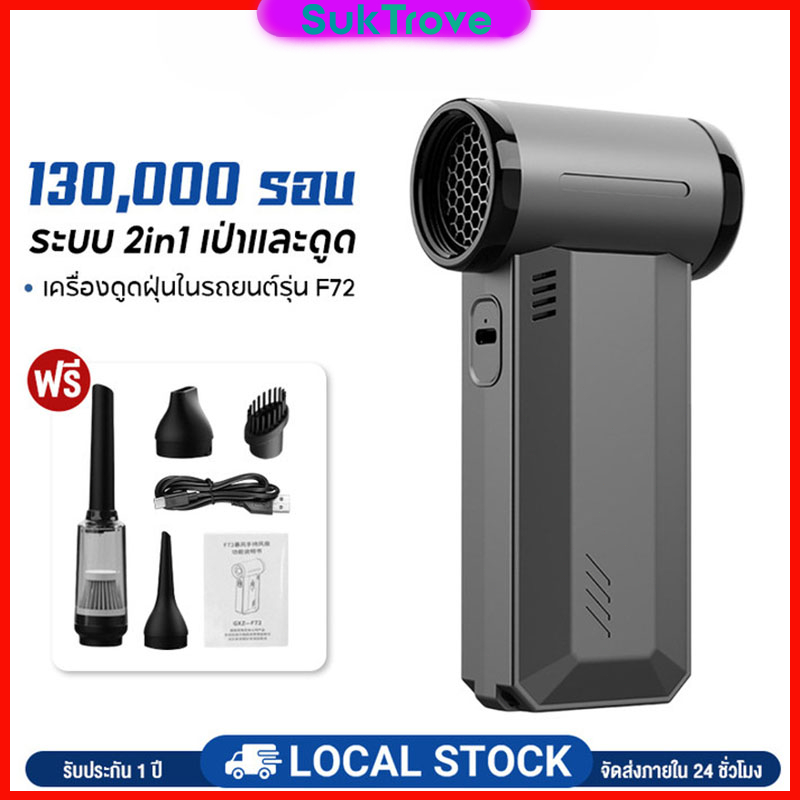 Handheld fan พัดลมอเนกประสงค์ GXZ-F72 พลังเจ็ท 130000RPM 2ระบบ 2in1 ดูดและเป่า ของแท้