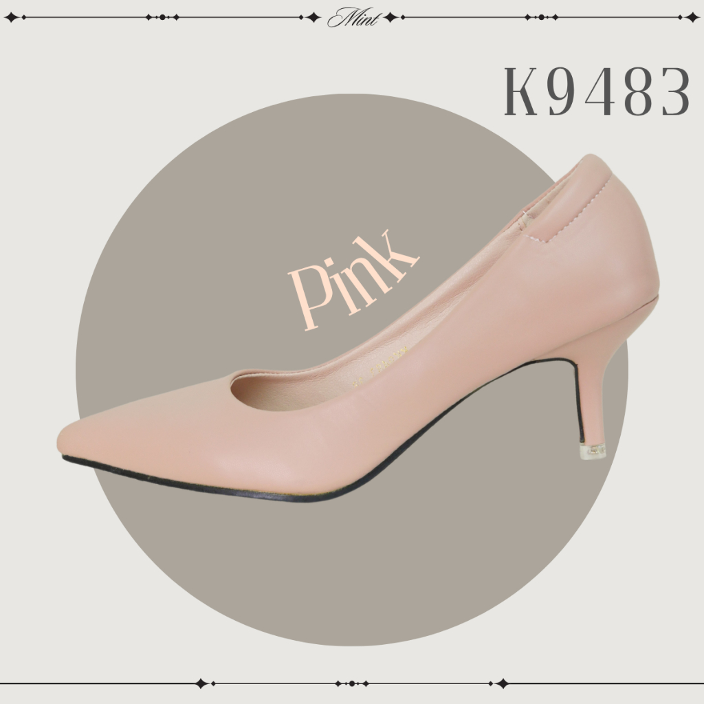 สินค้าพร้อมส่ง K9483 รองเท้าคัทชู รองเท้าส้นสูง รูปที่ 5