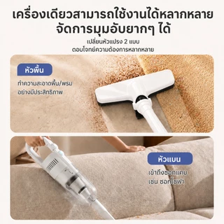 [Upgrade!] Simplus เครื่องดูดฝุ่นไร้สาย ใช้ในครัวเรือน 8000pa การกรองประสิทธิภาพสูง 3 ชั้น ชาร์จ Type-C XCQH012