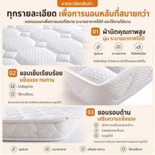 ที่นอนยางพาราพับ 3 ทบ หนา 4 นิ้ว รองรับหลัง พับเก็บได้ ประหยัดพื้นที่ เหมาะสำหรับหอพัก คอนโด COD