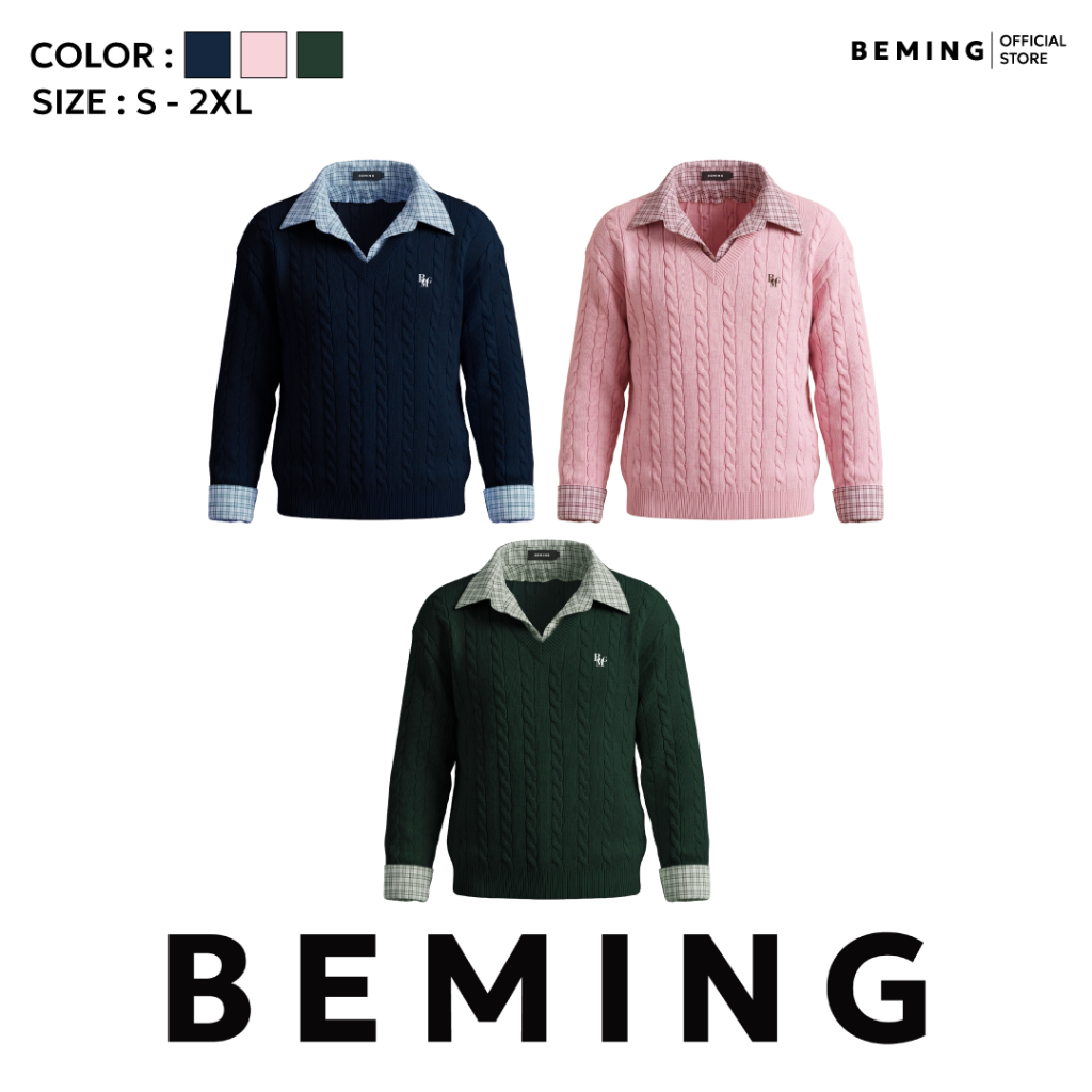 Bemingtop1123(S-2XL)-BMG Cable Knit Shirt –
