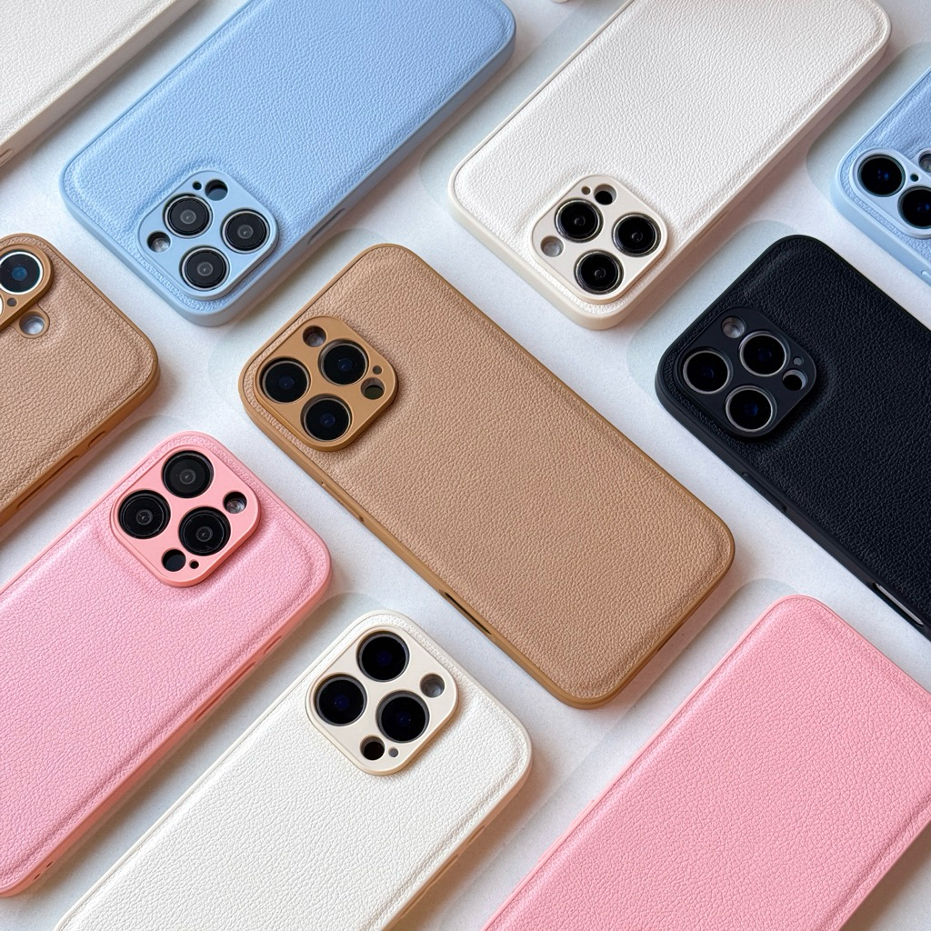 พร้อมส่งในไทย🐻T9S9 เคสหนังคลุมกล้องโทนมินิมอล🍦 เคสไอโฟน สำหรับ iPhone x,xr,-15plus,15Pro,15Promax,16,16Pro,16Promax