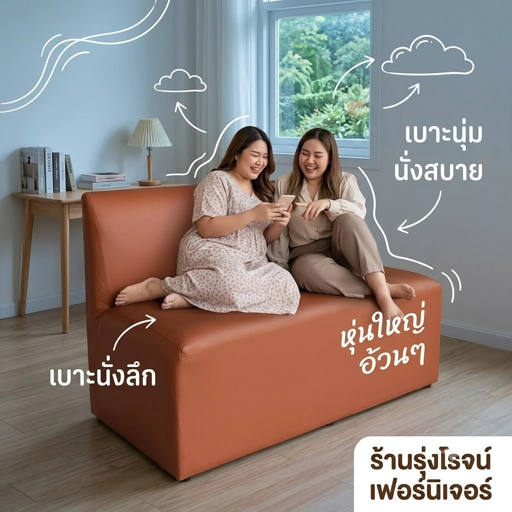 โซฟา 2-3 นั่ง มีพนักพิง ยาว120ซม. ลึก60ซม. เบาะลึก นั่งสบาย