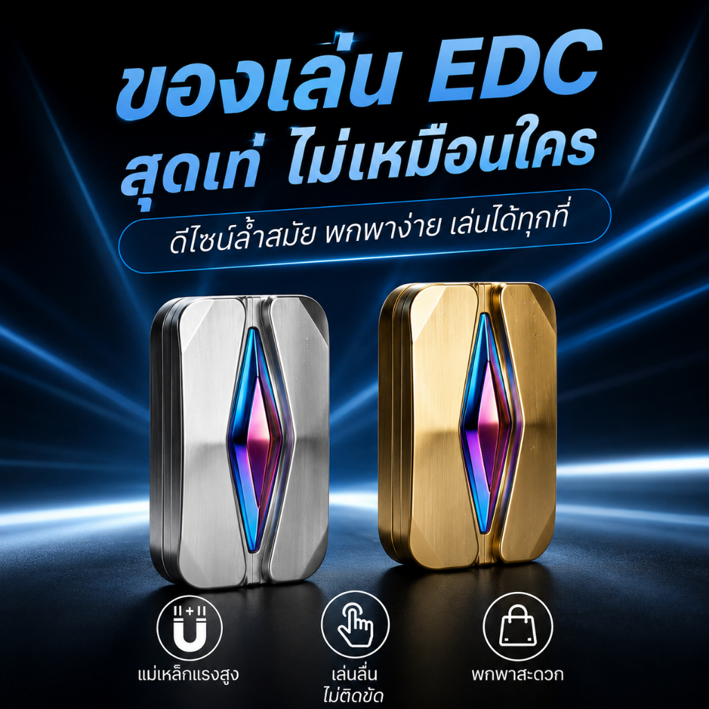 travel1shop ของเล่นคลายเครียด EDC โลหะพรีเมียม เล่นได้หลายรูปแบบ ฝึกสมาธิ ลดความเบื่อ พกพาสะดวก พร้อมกล่องเก็บซิปรูด