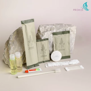 PRAKAIVANICH ชุดเอ็มจีสีเขียวของใช้ในโรงแรม Eco-Friendly(แบบย่อยสลายได้) แบบจัดเซ็ท【แพ็คละ 100 เซ็ท】