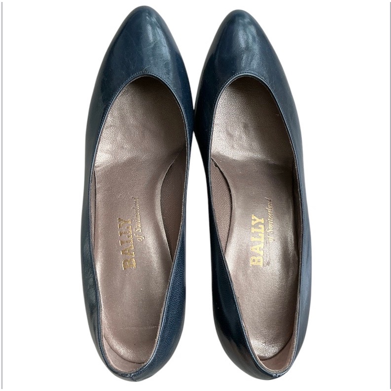 [มือสอง]รองเท้าส้นสูง BALLY of Switzerland หนังแท้สีกรมท่า/น้ำเงินเข้ม เรียบหรูดูแพง