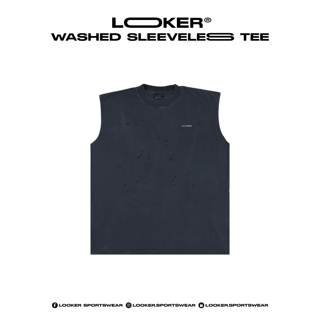 LOOKER Sportswear 2026 - Washed Sleeveless Tee เสื้อวิ่ง เสื้อฟอก แขนกุด