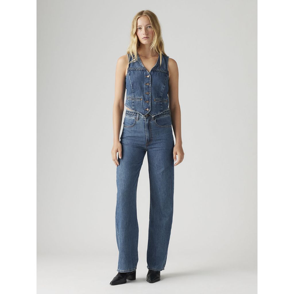 กางเกงยีนส์ผู้หญิง Levi's® Women's Ribcage Wide-Leg Braided Jeans