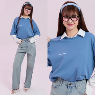 Bemingtop1245(S-M) - Beming basic oversize - เสื้อยืดโอเวอร์ไซซ์ดีไซน์มินิมอล ดีเทล beming basic