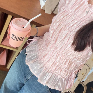 (ผ้าลายใหม่)Wendy top🌬️Chakiya.store❣️เสื้อคอกลม สม็อคช่วงตัว แต่งโบว์ผูกช่วงเอว