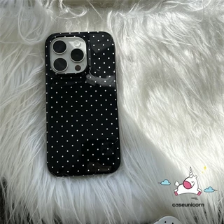 สำหรับ Redmi 15 15C 14C 9 13C 9A 10 12 12C A1 A2 A3 Note 9 14 11 12 8 13 10 Pro เคส IMD ลายจุดสีดำขาวแบบเรียบง่าย