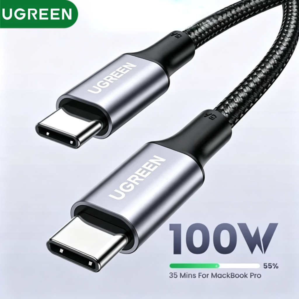 UGREEN USB-C to USB-C 100W สายชาร์จ สามารถใช้งานร่วมกับ Samsung, Nintendo, Apple iPhone และ iPad ได้ iPhone 16 17Pro Max