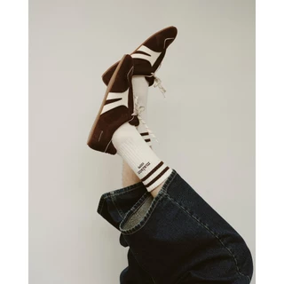 maison KEEPS x Mustard | Striped socks | ทอโลโก้ maison และ Mustard