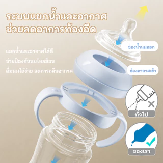 Preferred ขวดนมเด็กคอกว้าง Anti-Colic ป้องกันอากาศเข้า กันสำลัก 5oz/11oz ปลอดภัย Food Grade PP15/24/33