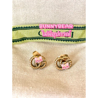 (G6)ต่างหู DOUBLE G EARRINGS GOLDงานHIEND มีชื่อแบรนด์ด้านหลัง