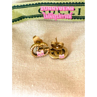 (G6)ต่างหู DOUBLE G EARRINGS GOLDงานHIEND มีชื่อแบรนด์ด้านหลัง
