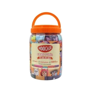 live code40%(กระปุก50ซอง) Moochie ขนมแมวเลีย แบบกระปุก ไม่เติมเกลือ 10 รสชาติ