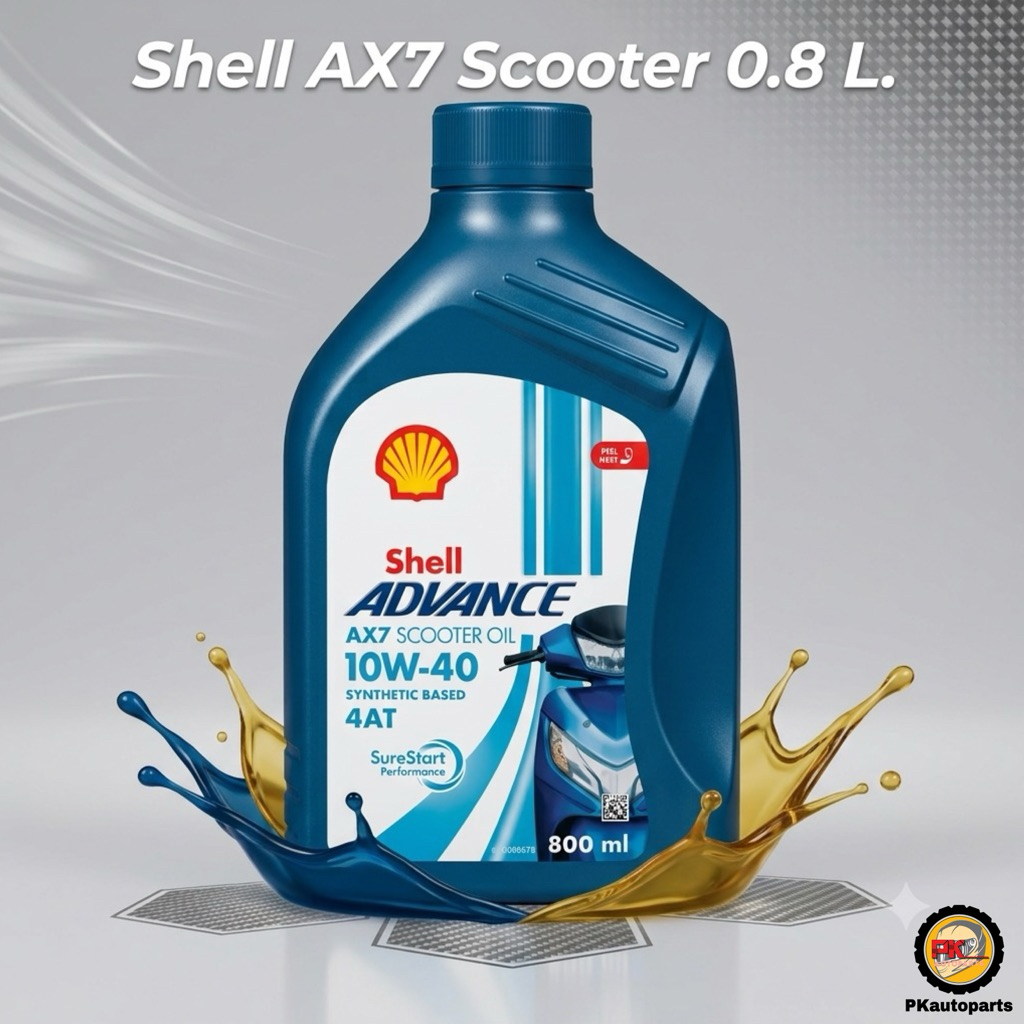 น้ำมันเครื่อง Shell AX7 Scooter 0.8 ลิตร ใส่รถออโต้