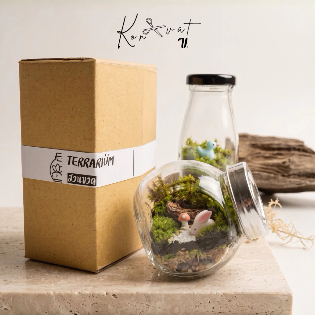 [ถูกที่สุด] ✿ ชุดจัดสวนขวด / Terrarium (DIY) *พร้อมอุปกรณ์เยอะที่สุด*