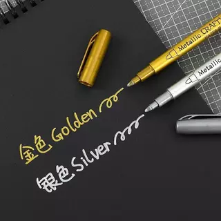 ปากกาเมทัลลิค สีทอง เงิน DIY งานฝีมือ กันน้ำ สีถาวร สำหรับตกแต่งเรซิ่น แม่พิมพ์ และงานประดิษฐ์