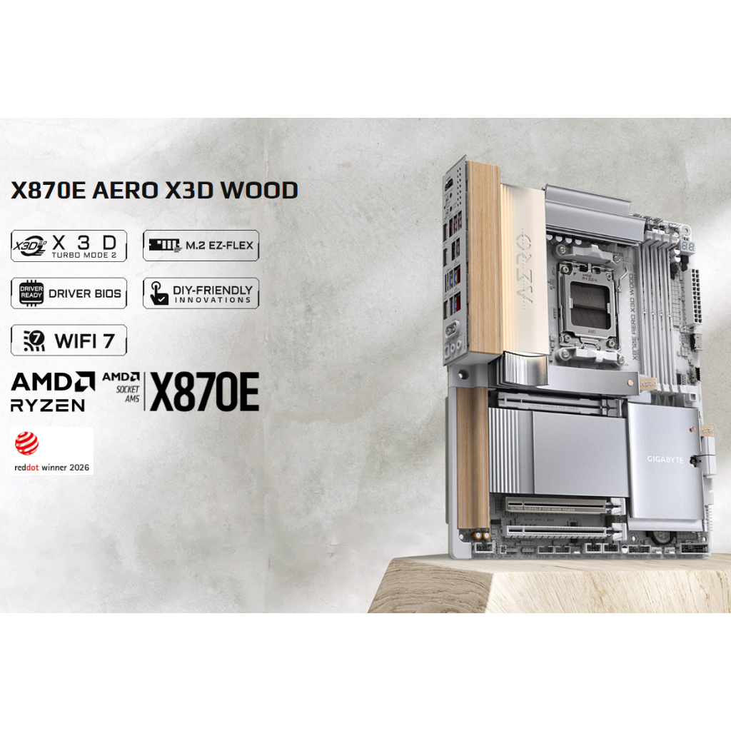 GIGABYTE X870E AERO X3D WOOD DDR5  (AM5)  MAINBOARD