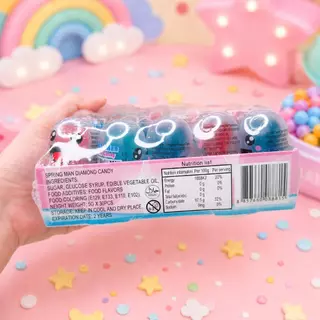 อมยิ้ม ลูกอม ไดม่อน เพชร สปริง ผลไม้ แคนดี้ 3 สี 1 กล่อง 30 ชิ้น ลูกกวาด