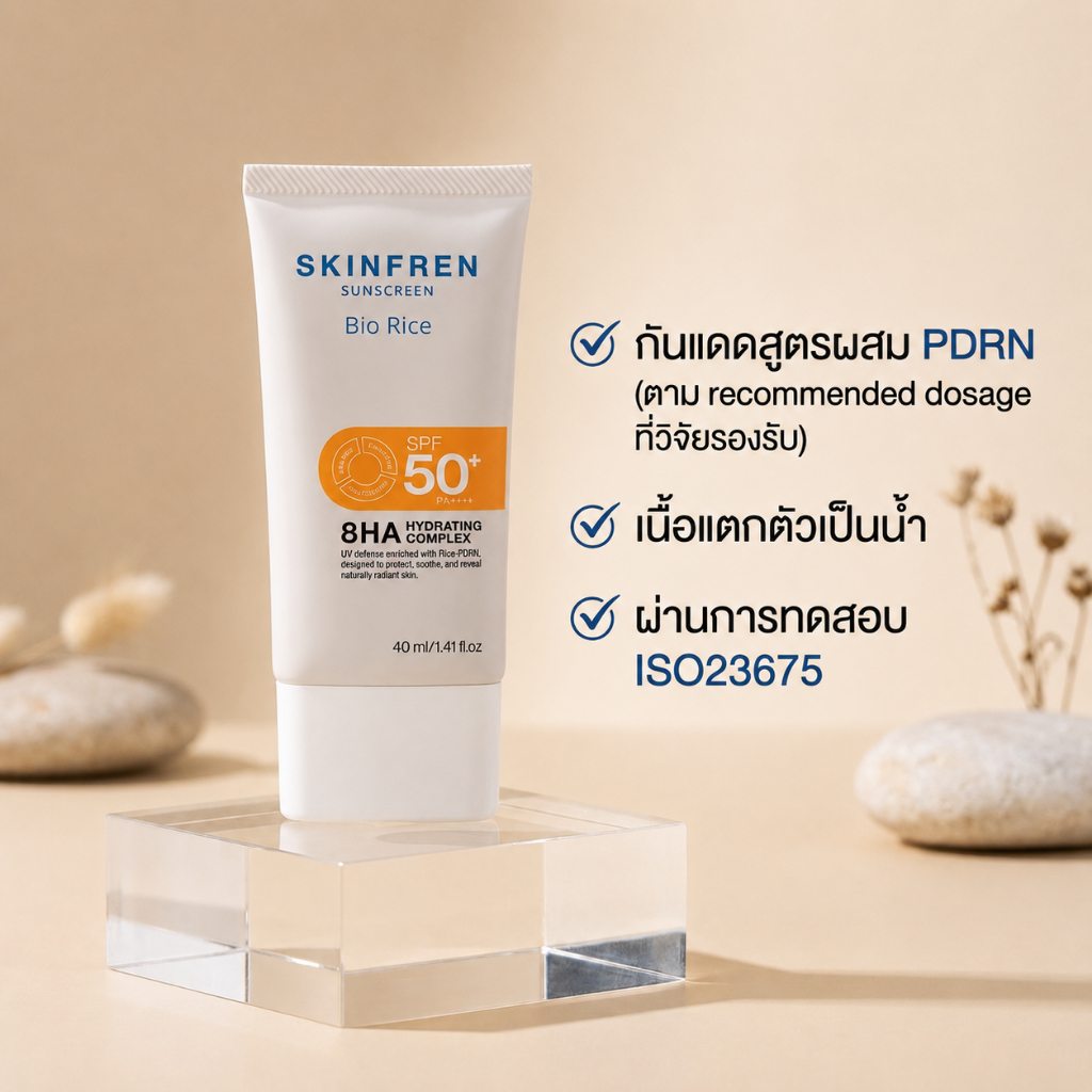 โปร Pre-launch : ครีมกันแดด PDRN จาก DNA จมูกข้าว สูตร 8HA 40ml ช่วยเพิ่มความชุ่มชื้นตลอดวัน ISO23675