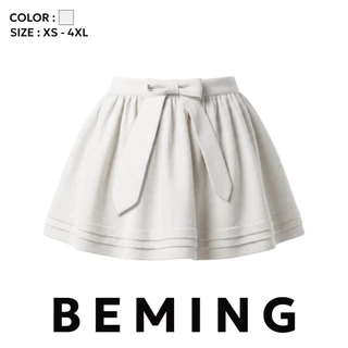 Bemingskirt101(XS-4XL) - Penny Skirt – กระโปรงดีไซน์หวานแต่งโบว์ถอดหรือเปลี่ยนตำแหน่งได้ พร้อมซิปซ่อนด้านข้าง