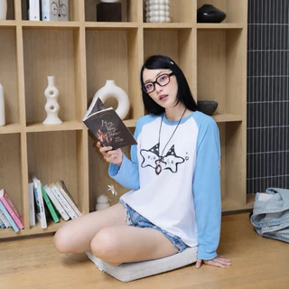 resign studio - เสื้อ Raglan เสื้อขาวแขนฟ้า☁️🐋