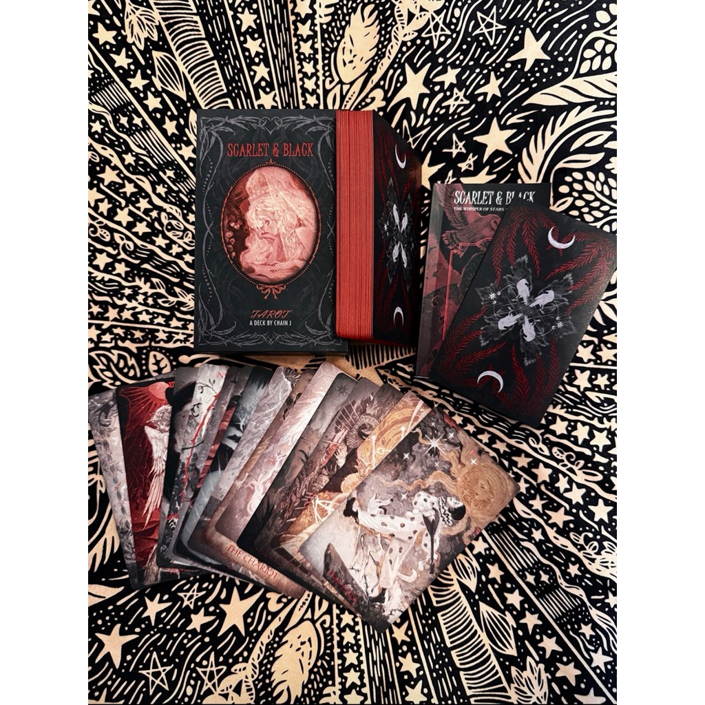 ไพ่ทาโรต์ลิขสิทธิ์แท้💯 “Scarlet & Black” ผลงานแยกซีรีส์ที่ CHAIN J สร้างขึ้นจากโลกของ “繁星与花园的低语”