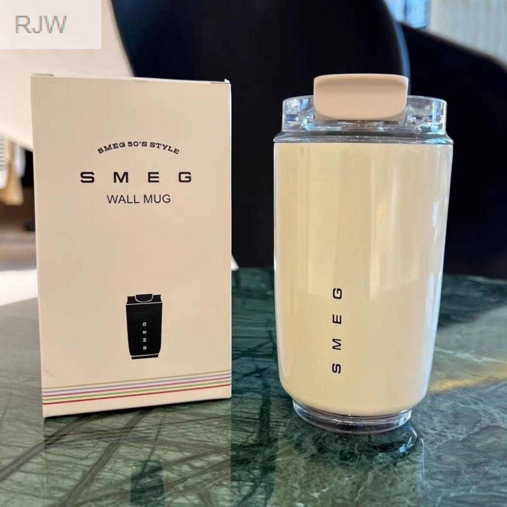 SMEG แก้วกาแฟพกพา 240ml เก็บความร้อนเย็น 6ชั่วโมง กันรั่วซึมได้ แก้วน้ำรถยนต์ Coffee Tumbler Portable Thermos Cup
