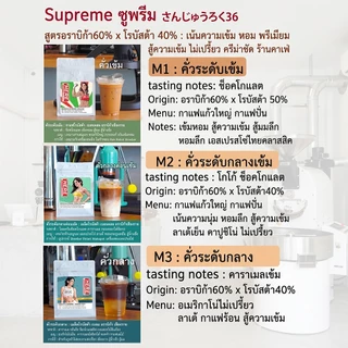 (ร้านโปรโมชั่น) HERE SUPREME BLEND : เมล็ดกาแฟเฮียซูพรีมเบลน : แถมฟรีสูตรเครื่องดื่ม 16 Oz
