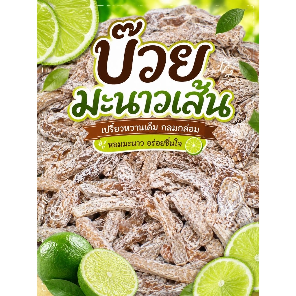 บ๊วยมะนาวแบบเส้น1กิโล แก้ง่วง ชุ่มคอ