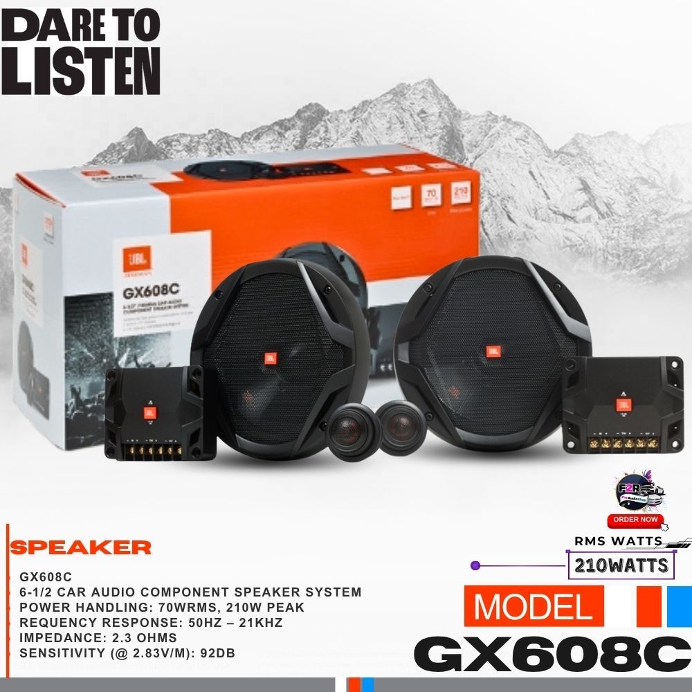 💥ของแท้100%💥 ลำโพงแยกชิ้น 6.5นิ้ว JBL รุ่น GX-608C ลำโพงรถยนต์ ลำโพงเสียงดี เบสแน่น รุ่นท็อป