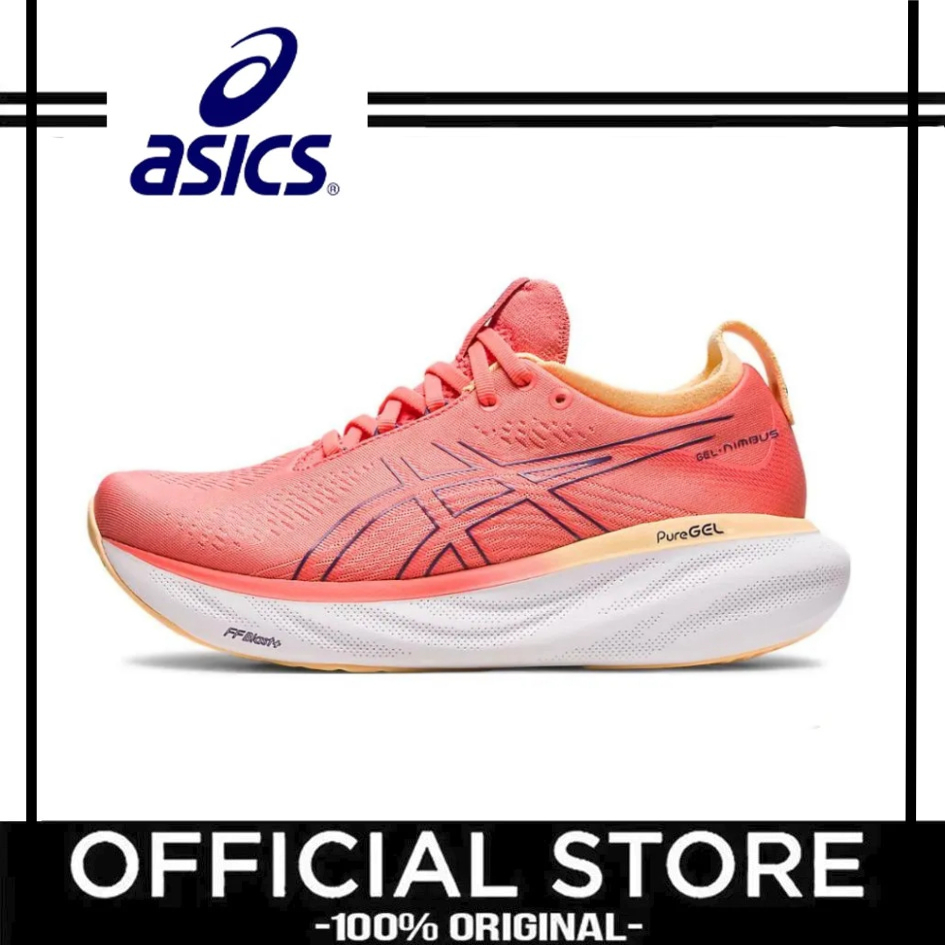 Asics GEL-Nimbus 25 มาราธอนรองเท้าวิ่งต่ำรองเท้าผ้าใบผู้หญิงสีชมพู
