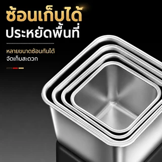 โถเครื่องปรุงสแตนเลส ฝาปิดแบบมีช่อง กล่องอาหารสแตนเลส ทรงสี่เหลี่ยม สำหรับใส่เครื่องปรุงรส(มีให้เลือก5ขนาด)