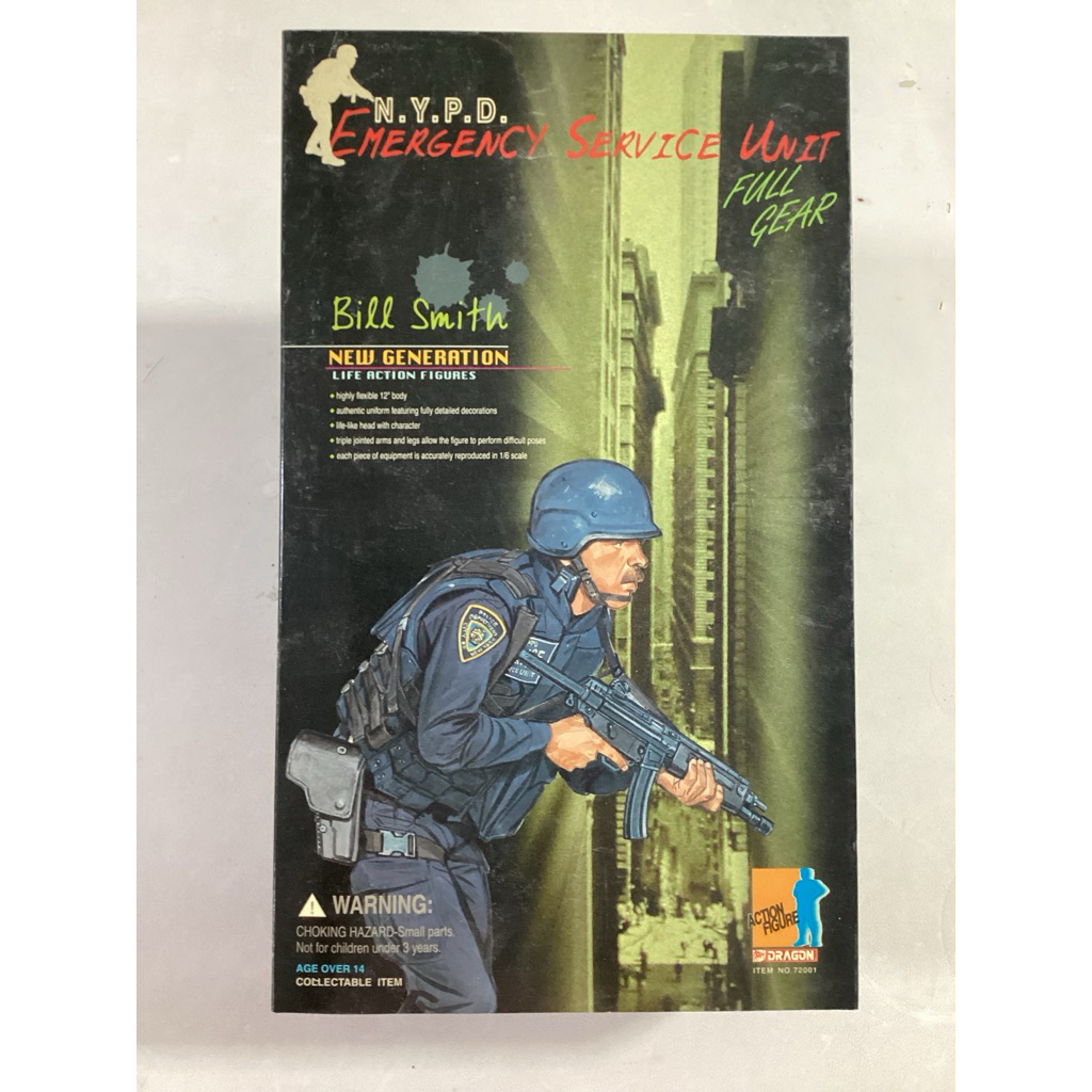 DRAGON BILL SMITH N.Y.P.D EMERGENCY SERVICE UNIT SCALE 1:6 FULL GEAR