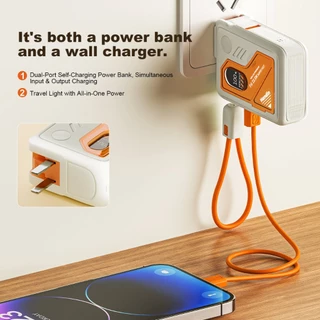 [CCC]Handin 30000mAh ชาร์จไร้สาย powerbank PD35W ชาร์จเร็ว ใช้งานกับโทรศัพท์มือถือทั้งระบบ พร้อมไฟฉายLED มีขาตั้ง