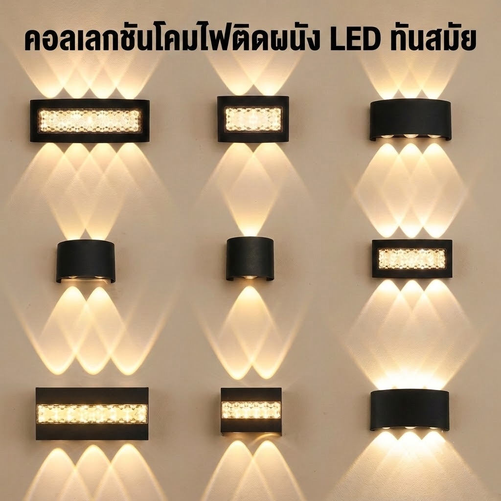 ไฟติดผนัง ไฟผนัง LED ไฟทางเดิน 2W-10W กันน้ำ IP65 ไฟส่องขึ้นลง ตกแต่งกำแพงบ้านและสวน