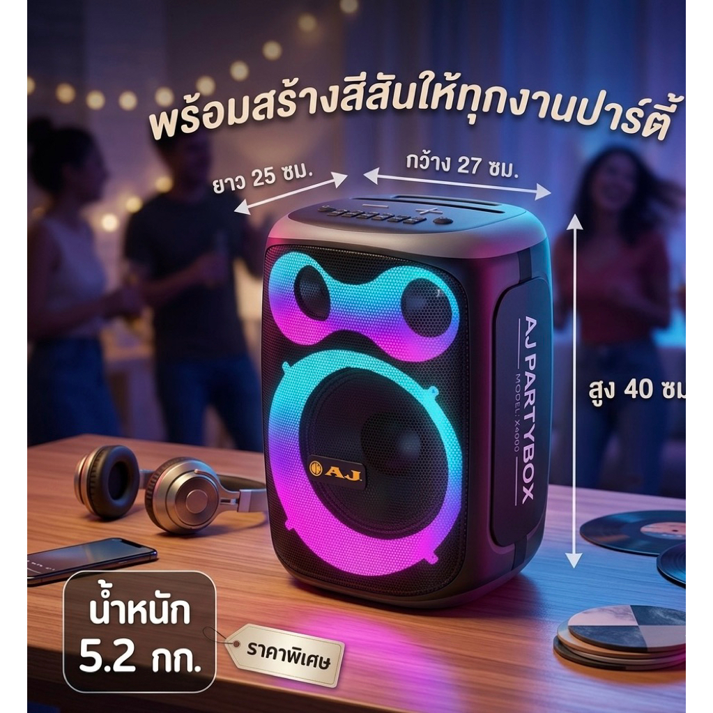 ลำโพง AJ รุ่น x4000 แถมไมค์ลอย 2ตัว(150)