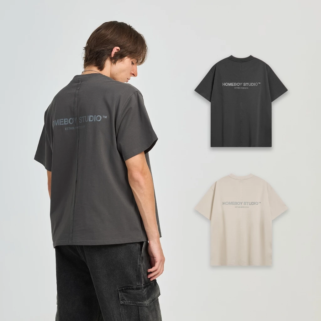HOMEBOY เสื้อOVERSIZE HB.FREE.LINE.BASIC คอตตอน100% ใส่ได้ทุกวัน
