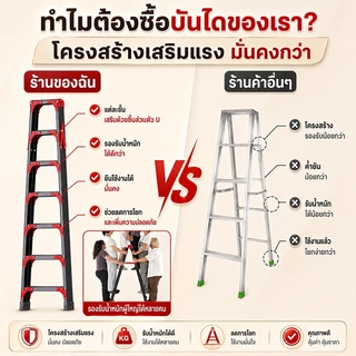 บันไดทรงเอพับได้ บันไดทรง A บันไดพับได้ บันไดสแตนเลส รับน้ำหนักได้ 1000KG แข็งแรง เสถียร พกพาได้สะดวก