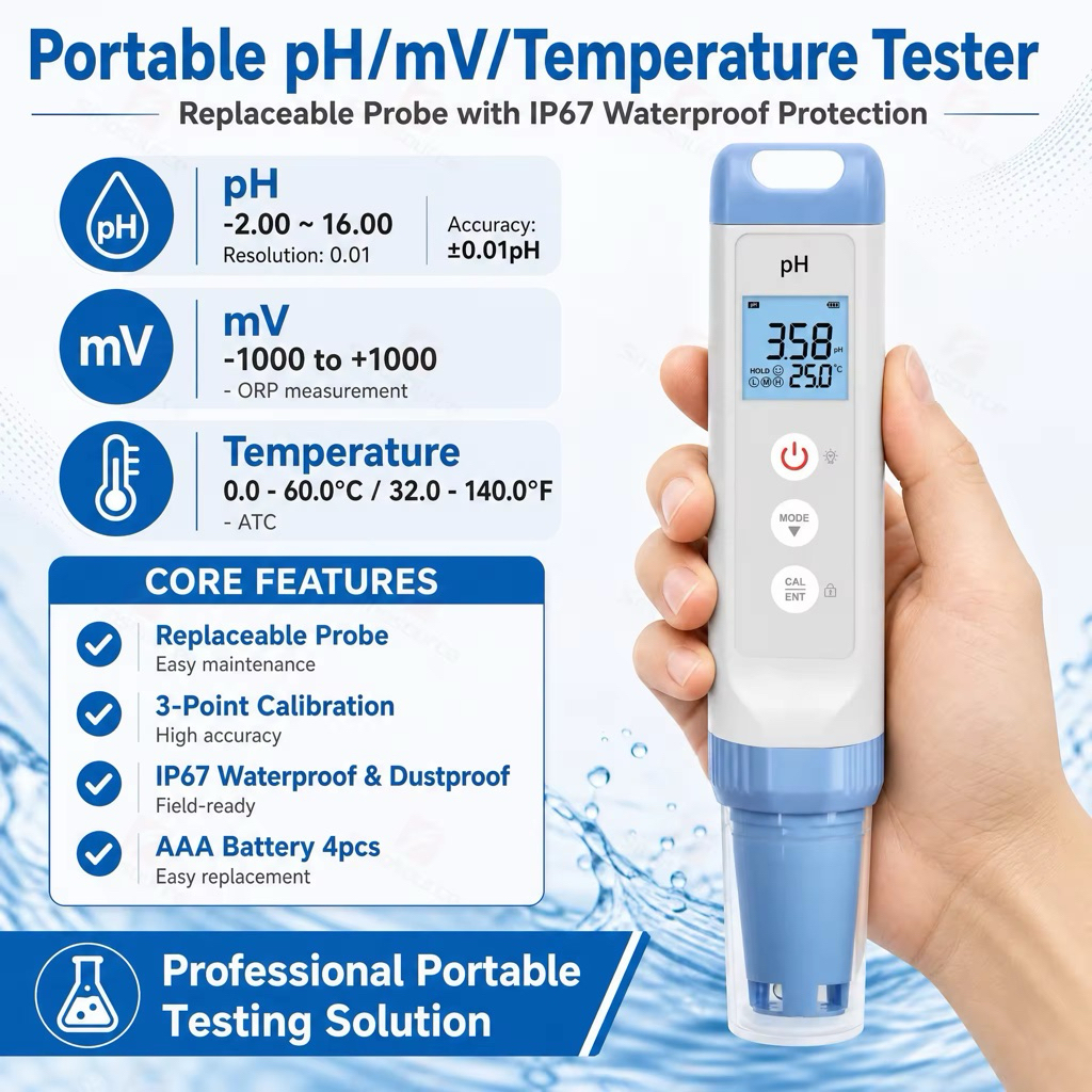 Professional Handheld Digital pH Meter