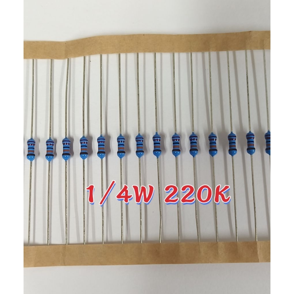 Resistor 1/4W 220k, 1/4W 220Ω  1% (10 ตัว 15 บาท)
