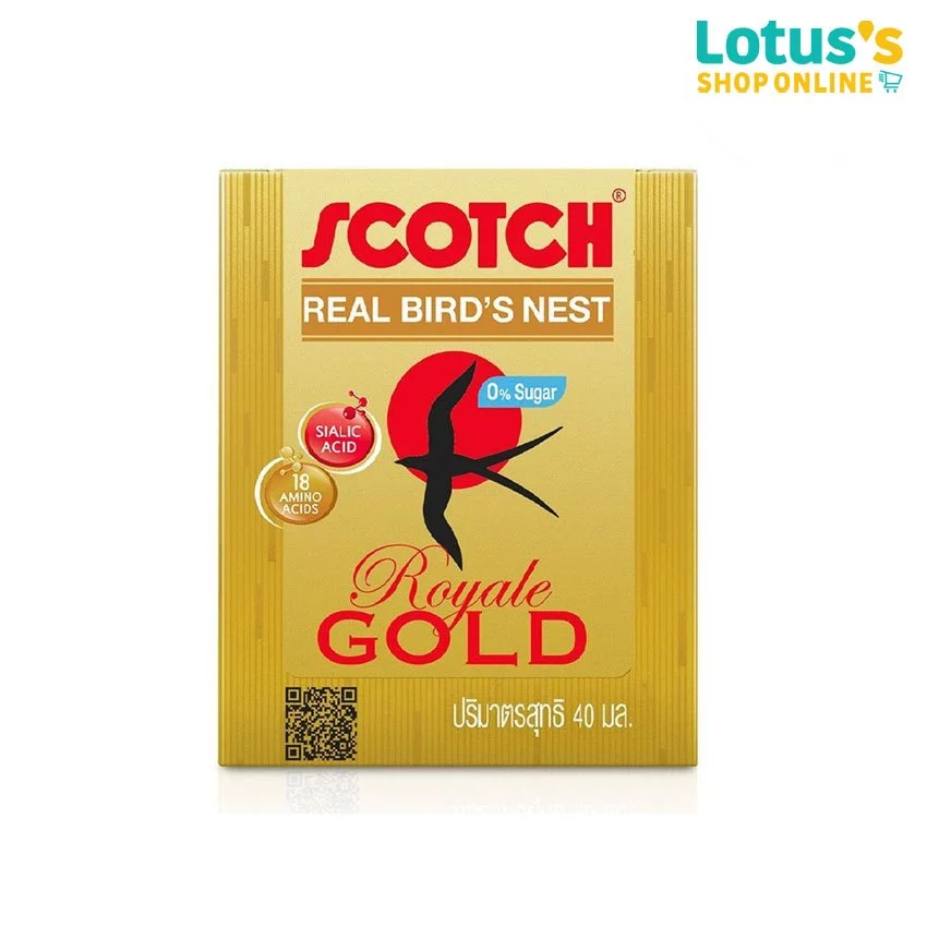 สก๊อต เครื่องดื่มรังนกแท้ รอเยล โกลด์ สูตรไซลิทอล ขนาด 40 มล. SCOTCH BIRD'S NEST ROYALE GOLD XYLITOL 40 ML.