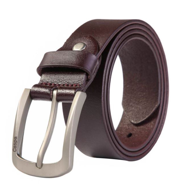 Caspa เข็มขัดผู้ชาย รุ่น BE05  เข็มขัดหนัง มี3สี ดำ น้ำตาล น้ำตาลอ่อน เข็มขัดยาว44นิ้ว