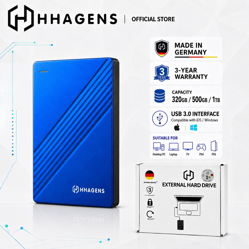 【Original】HHAGENS H130 HDD 320GB/500GB/1TBฮาร์ดดิสก์USB3.0 Hard Disk/Portable Hard Drive/External fo