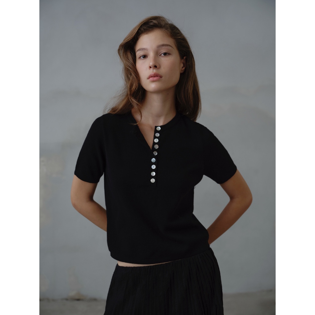 Hounddown - Cika Button Knit Top